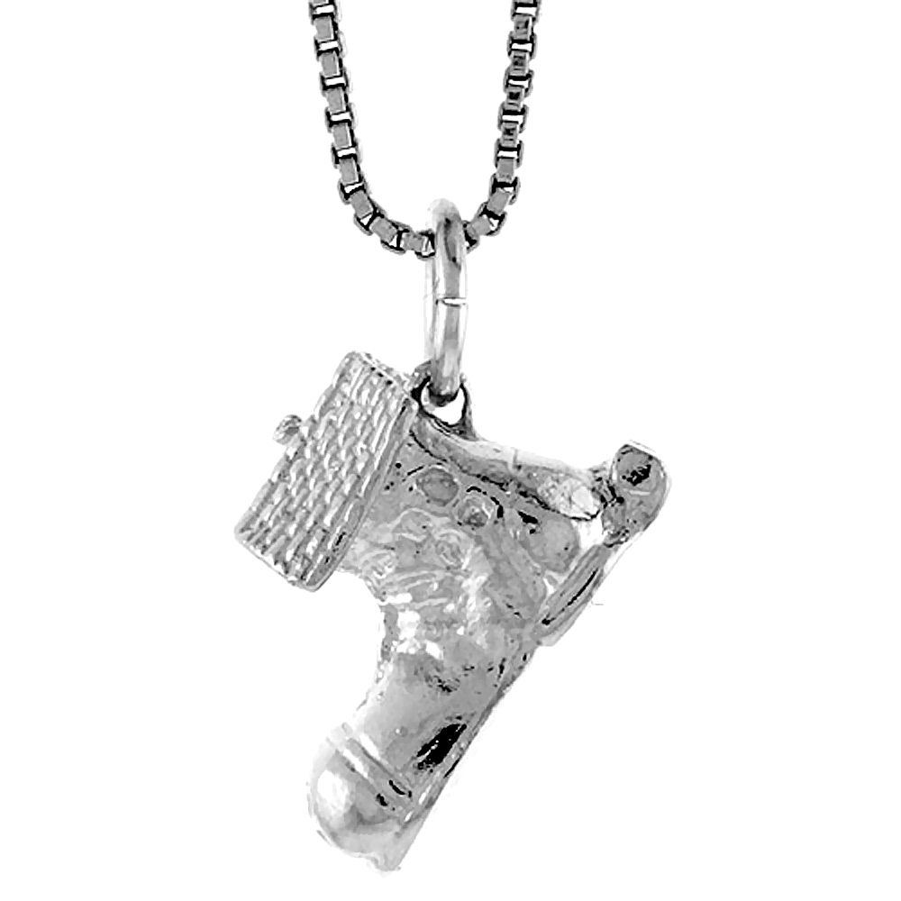 STERLING SILVER BOOT HOUSE PENDANT, 1/2 INCH TALL