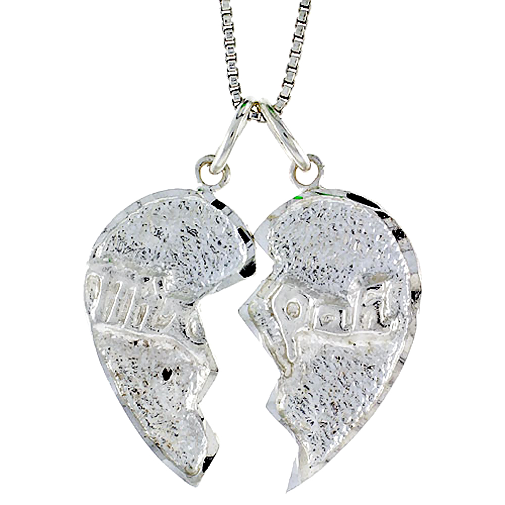 STERLING SILVER MIZPAH PENDANT, 7/8 INCH TALL