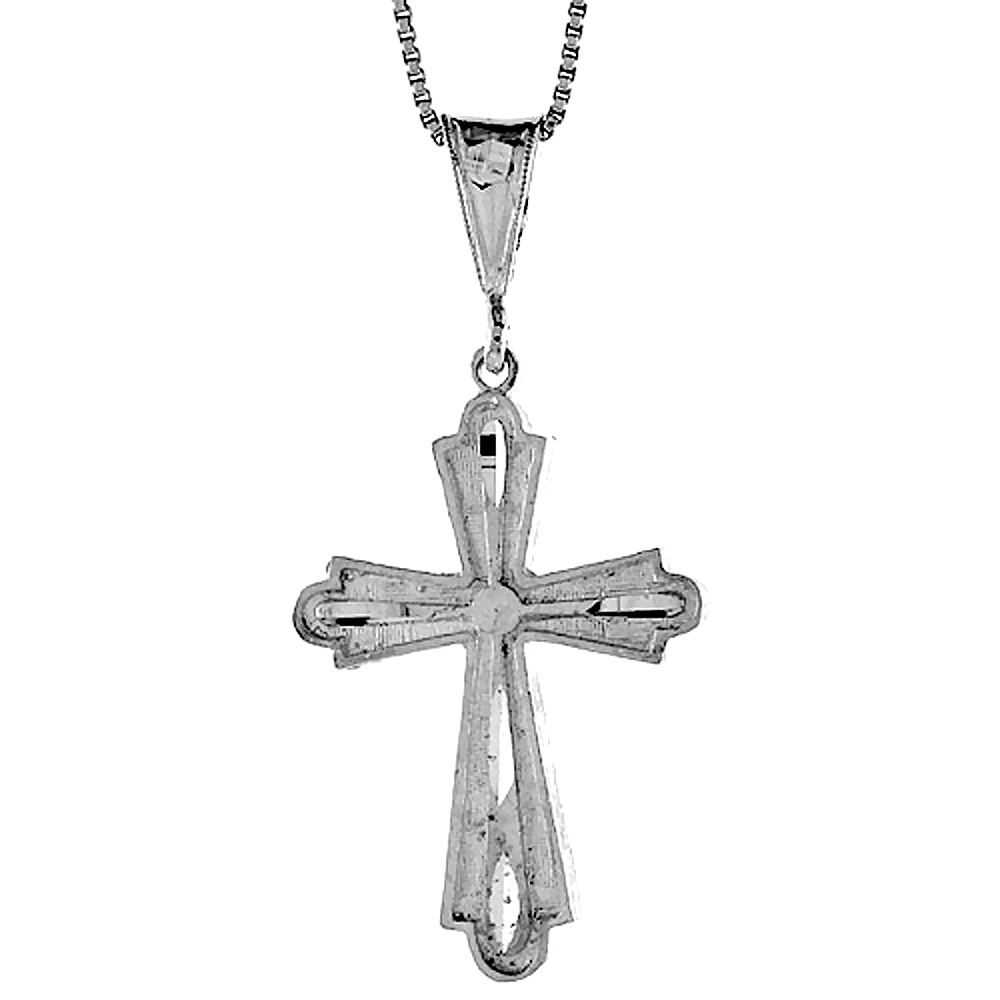 Sterling Silver Cross Pendant, 1 3/8 inch 