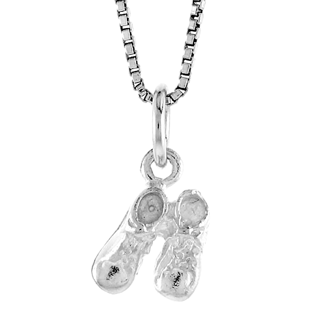 Sterling Silver Small Booties Pendant 3/8 inch Tall