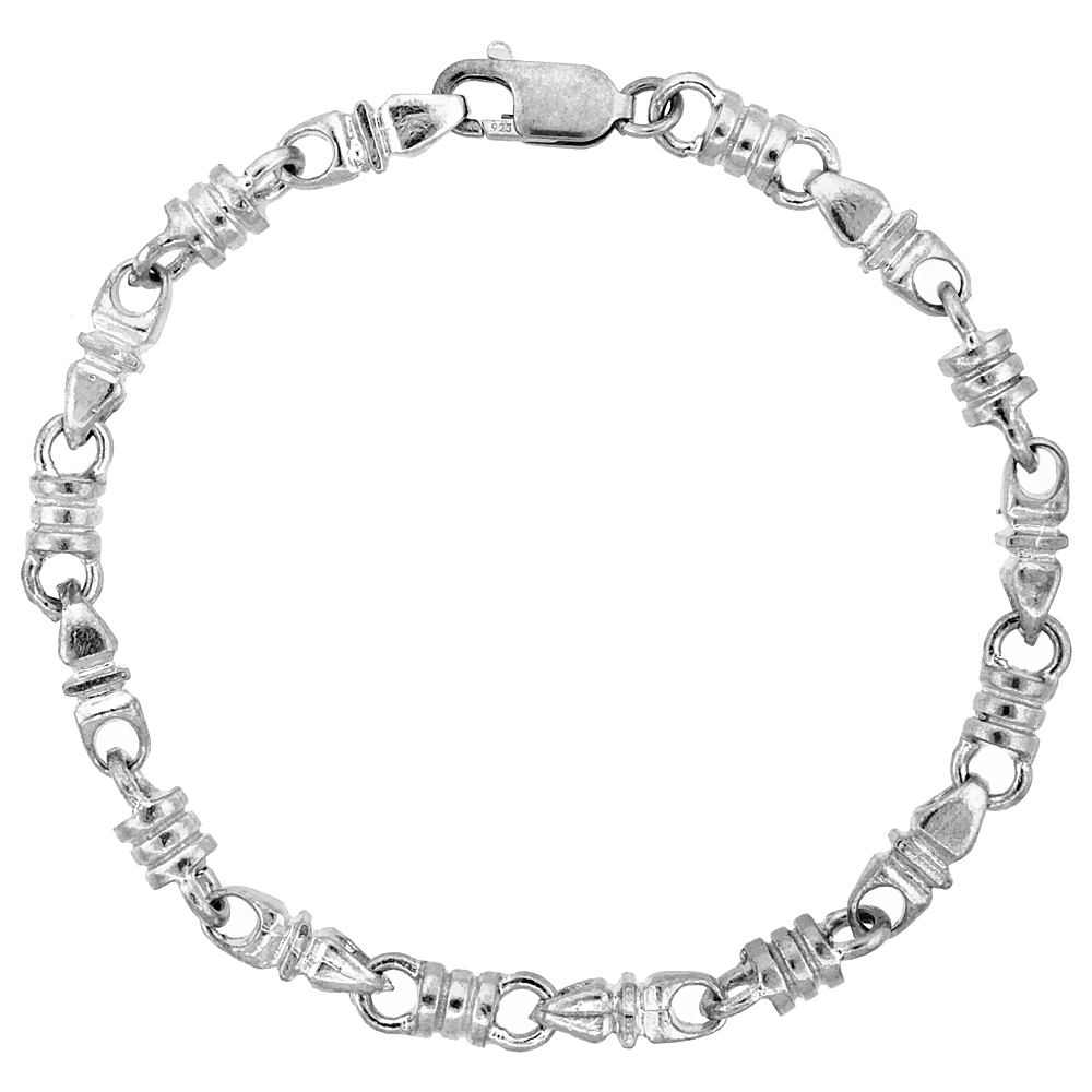 STERLING SILVER HEAVY BULLET CHAIN (AVAILABLE IN DIFFERENT LENGTHS), 1/4 IN. (6.5 MM) WIDE