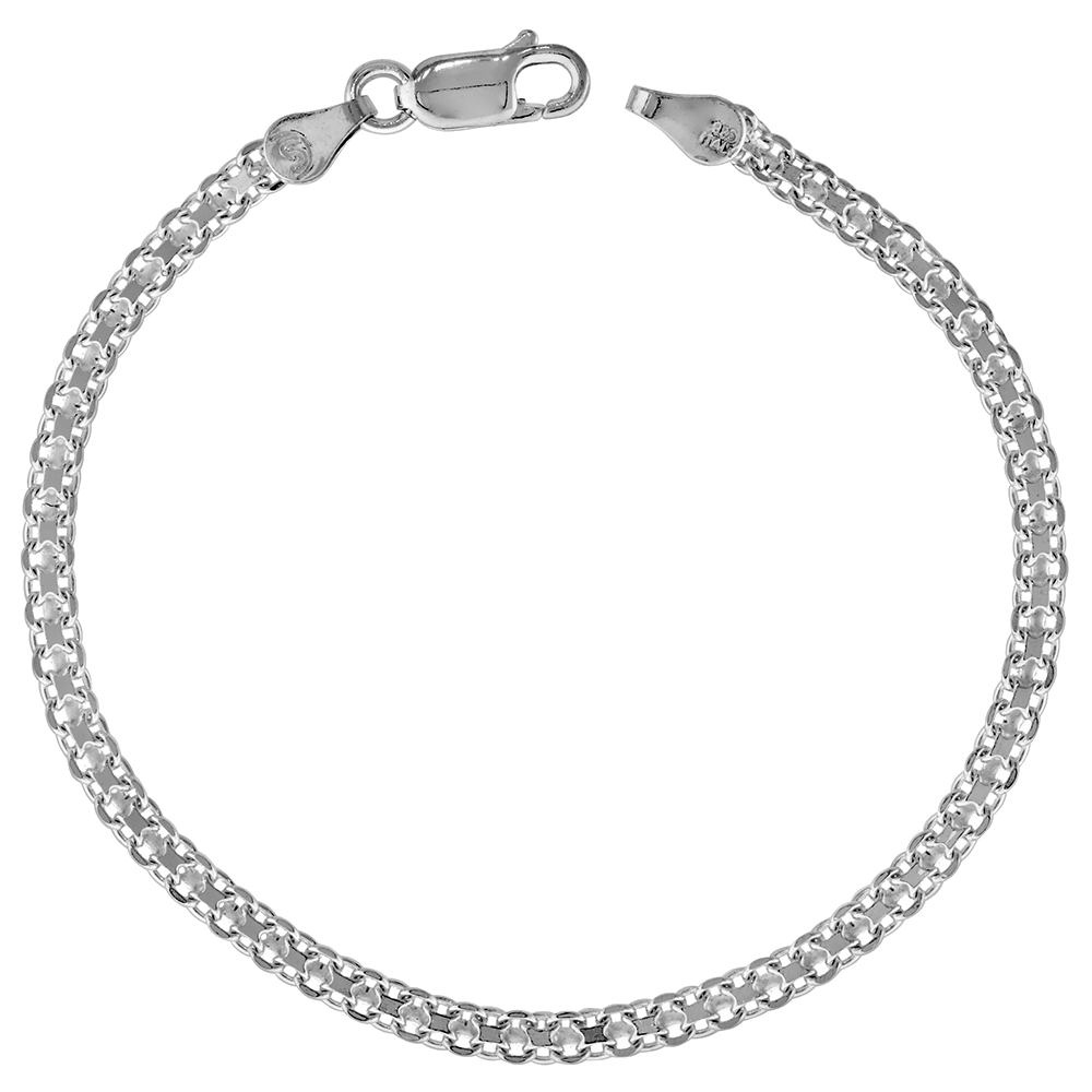 STERLING SILVER 3.2 MM ITALIAN BISMARK CHAIN