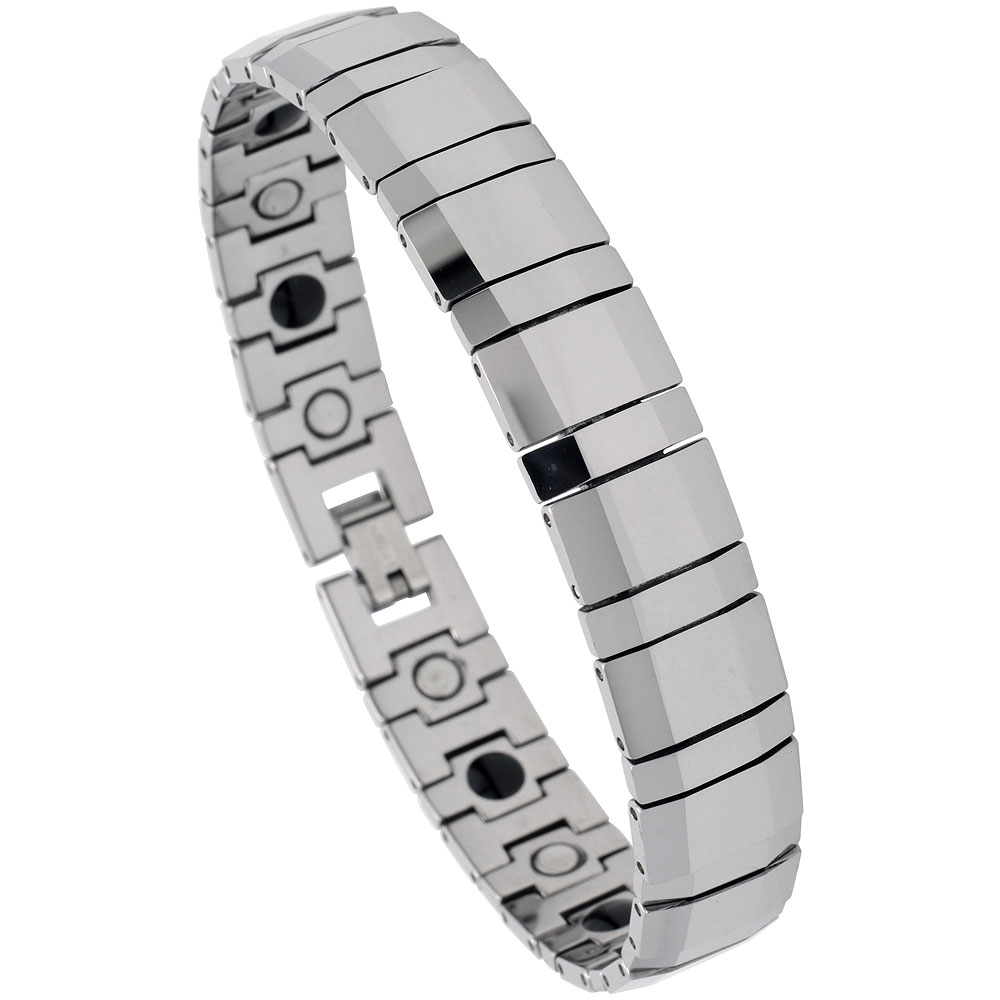 Tungsten Carbide Bracelet Magnetic Therapy, 1/2 inch wide, 