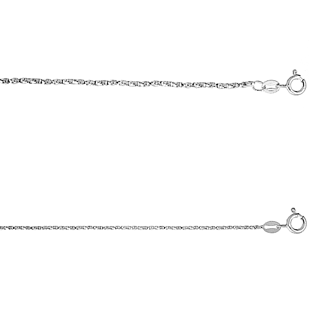 Sterling Silver 1mm - 1.5mm Twisted Box Chain Necklace for Women Nickel Free Italy, 16 -30 inch