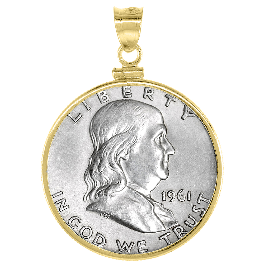 14K GOLD FILLED HALF DOLLAR BEZEL SCREW TOP 30 MM COIN EDGE 50 CENT COIN NOT INCLUDED