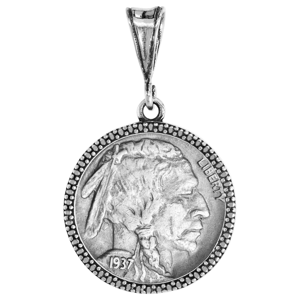 STERLING SILVER NICKEL BEZEL 21 MM COINS PRONG BACK ILLUSION EDGE 5 CENT COIN NOT INCLUDED