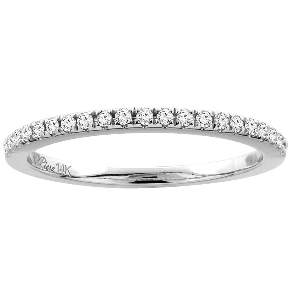 14K White Gold Diamond Ladies Band 1/16 inch wide, sizes 5-10