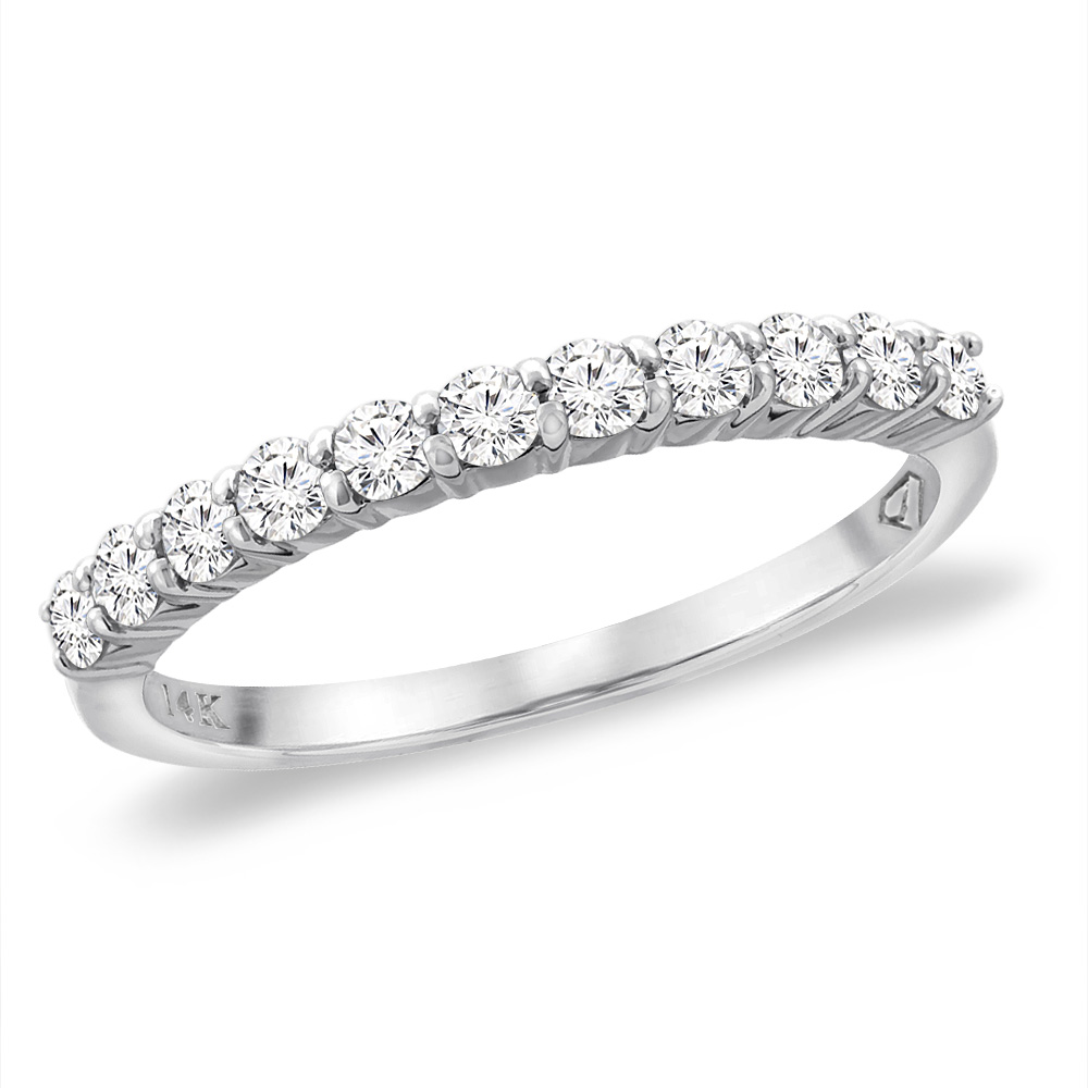 14K White Gold Genuine Diamond Eternity Wedding Band 0.41 cttw., sizes 5 -10