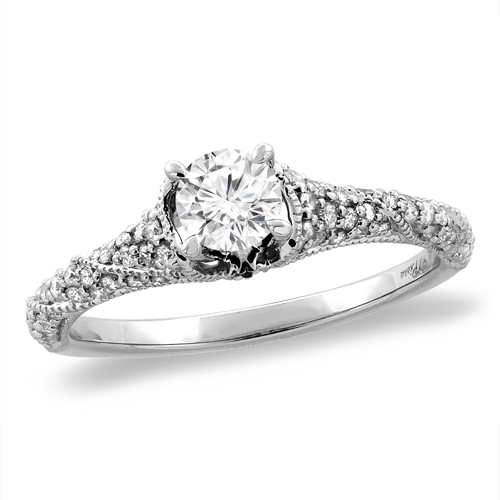 14K Yellow Gold 0.41 cttw Genuine Diamond Engagement Ring, sizes 5 -10