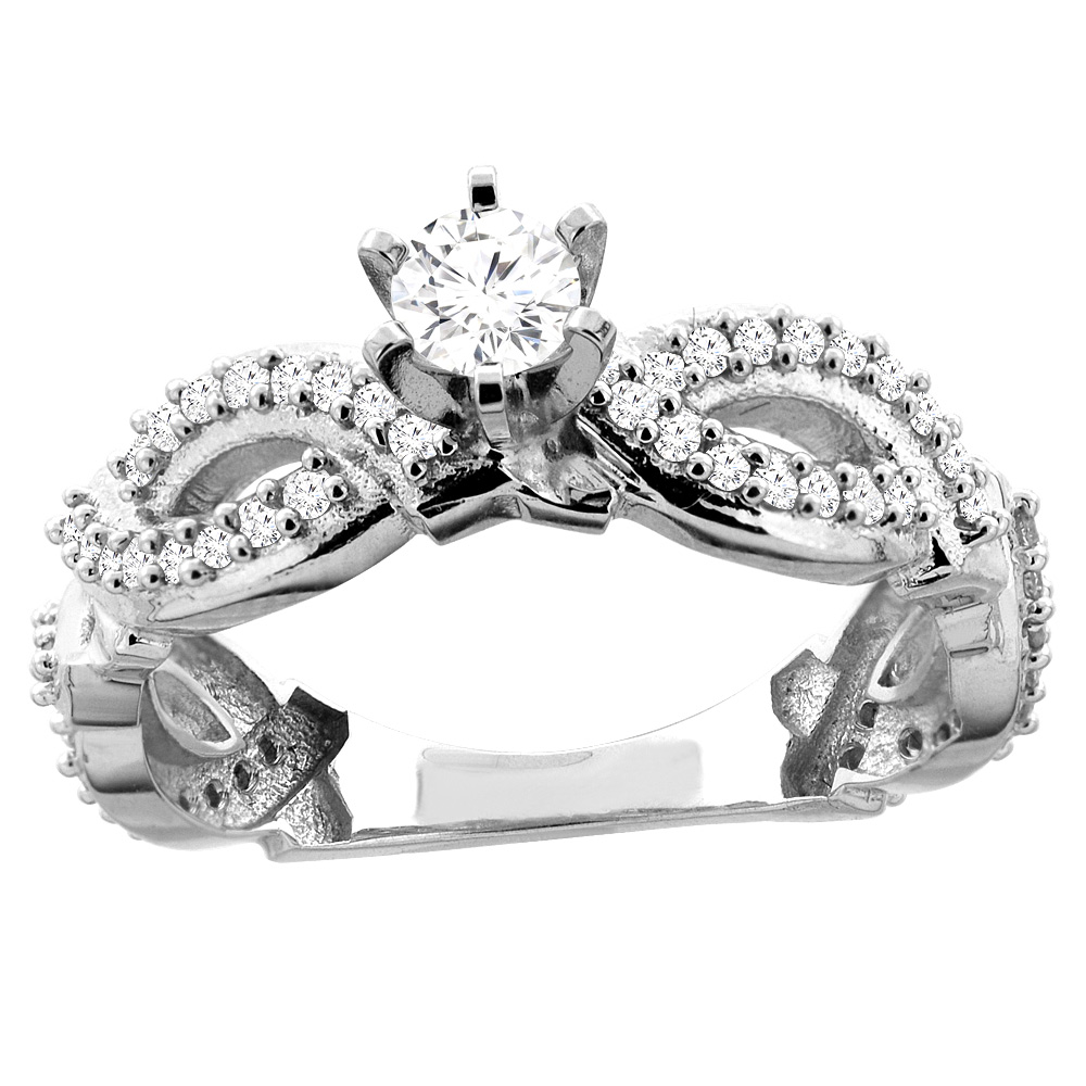 10K Gold 0.55 cttw. Round Diamond Engagement Ring, sizes 5 - 10