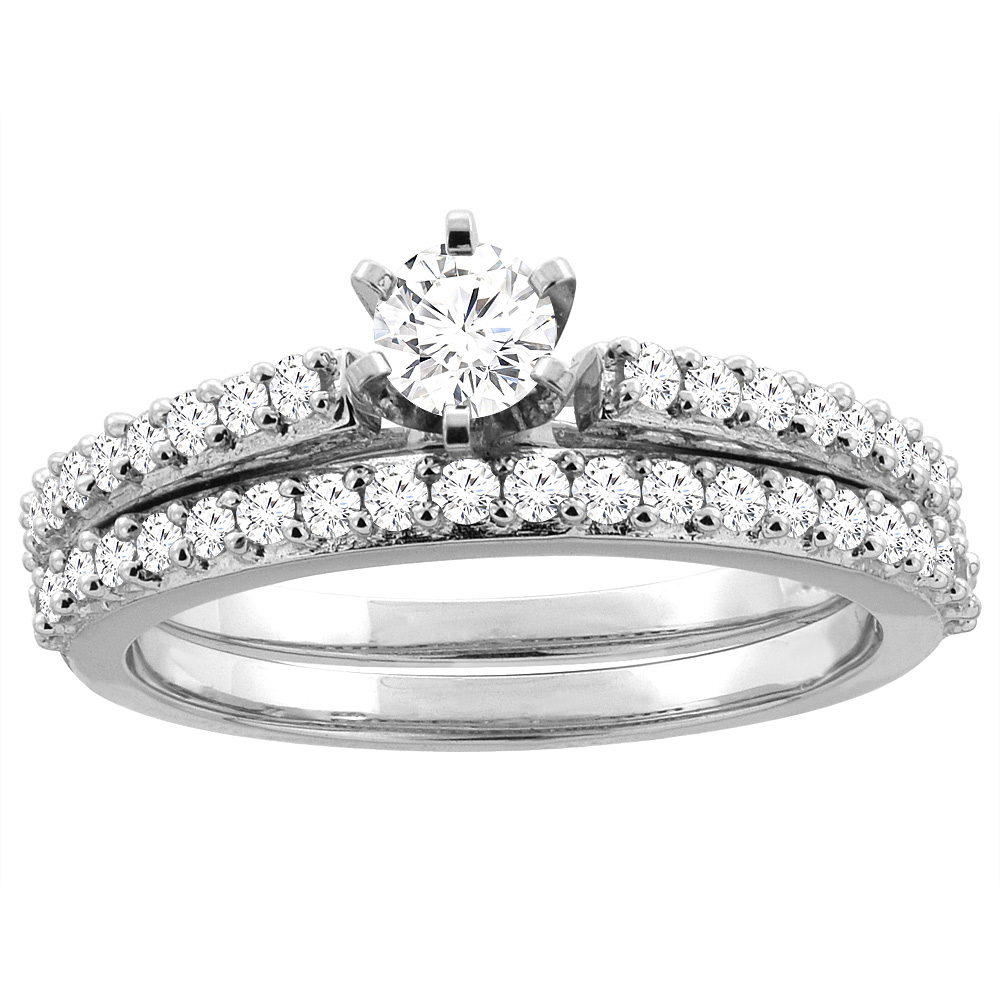 10K Yellow Gold 0.85 cttw Diamond 2-piece Bridal Ring Set, sizes 5 - 10