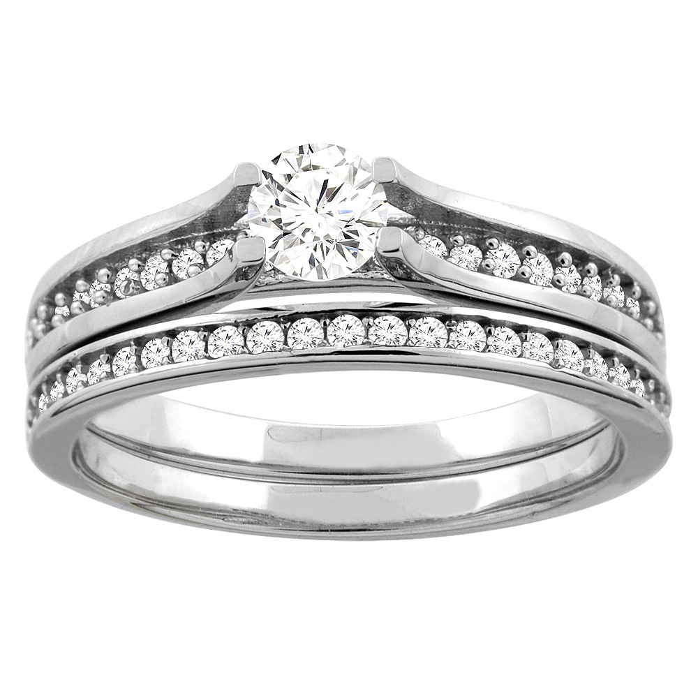 10K Yellow Gold 0.56 ct Round Diamond 2-pc Bridal Ring Set, sizes 5 - 10