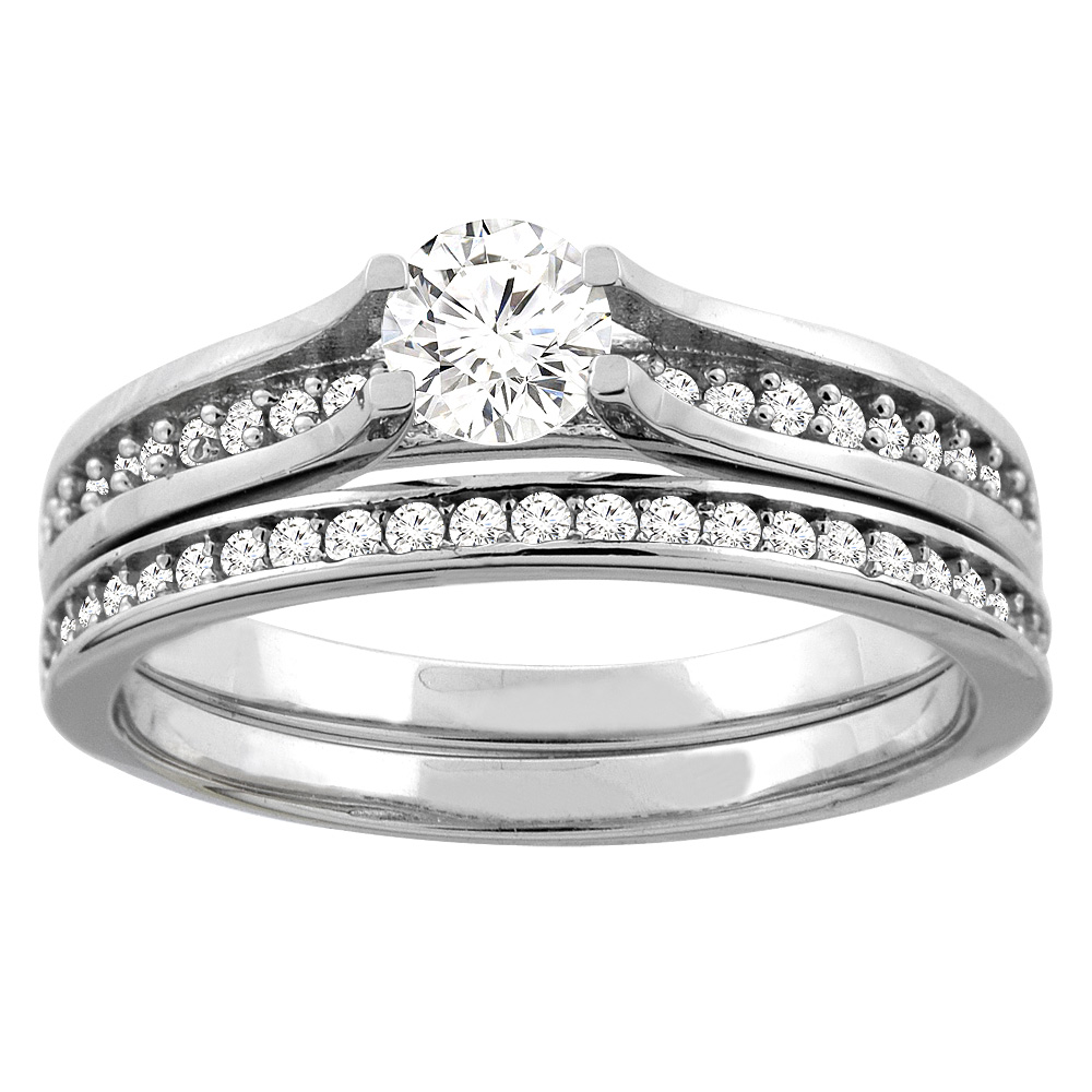 10K Yellow Gold 0.66 ct Round Diamond 2-pc Bridal Ring Set, sizes 5 - 10