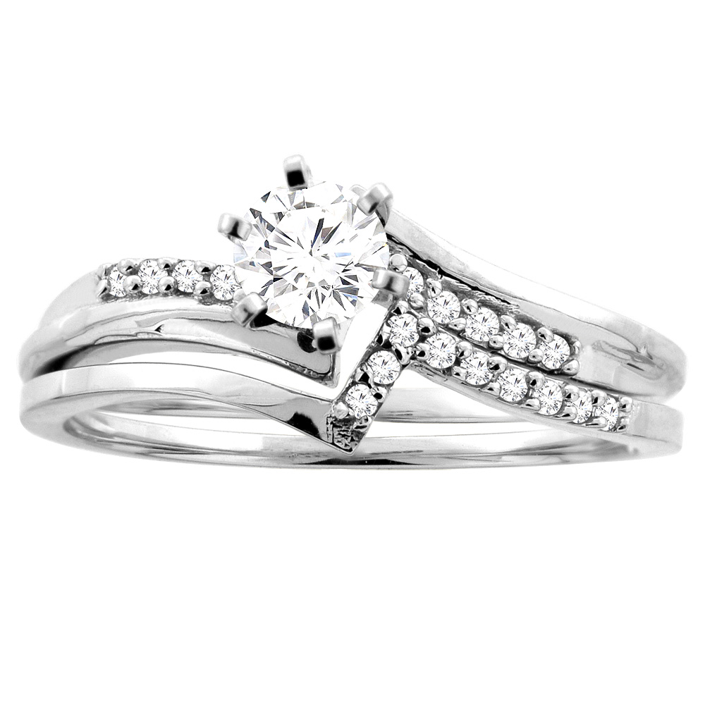 10K Gold 0.52 cttw. Round Diamond 2-piece Bridal Ring Set, sizes 5 - 10