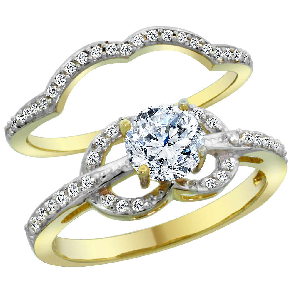 14K Yellow Gold Diamond 2-piece Engagement Ring Set 1.15ct, sizes 5 - 10