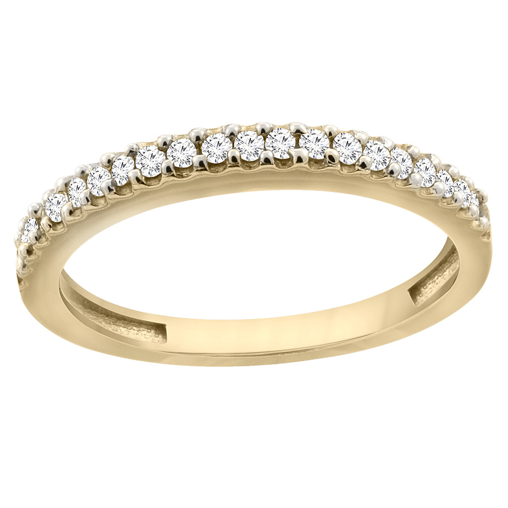 10K Yellow Gold Diamond Wedding Band Ring Half Eternity, sizes 5 - 10