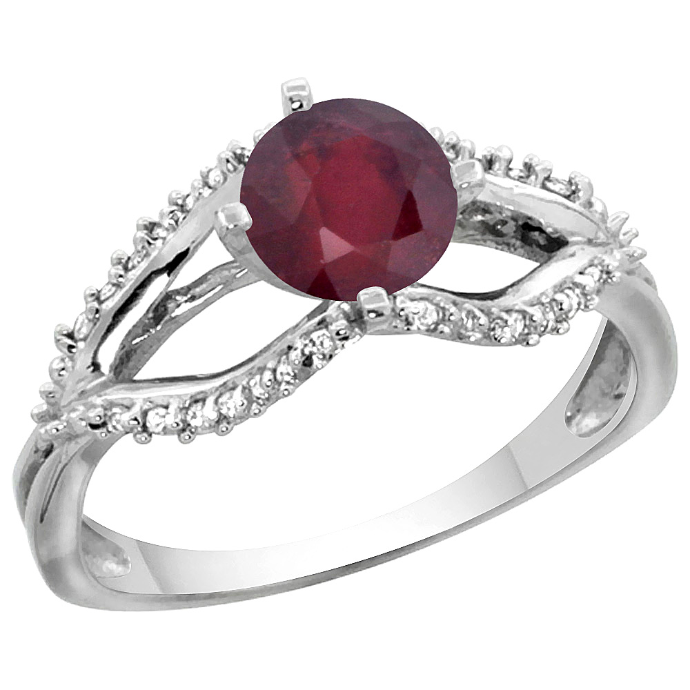 14K YELLOW GOLD NATURAL ENHANCED RUBY RING DIAMOND ACCENTS, 5/16 INCH WIDE, SIZES 5 - 10