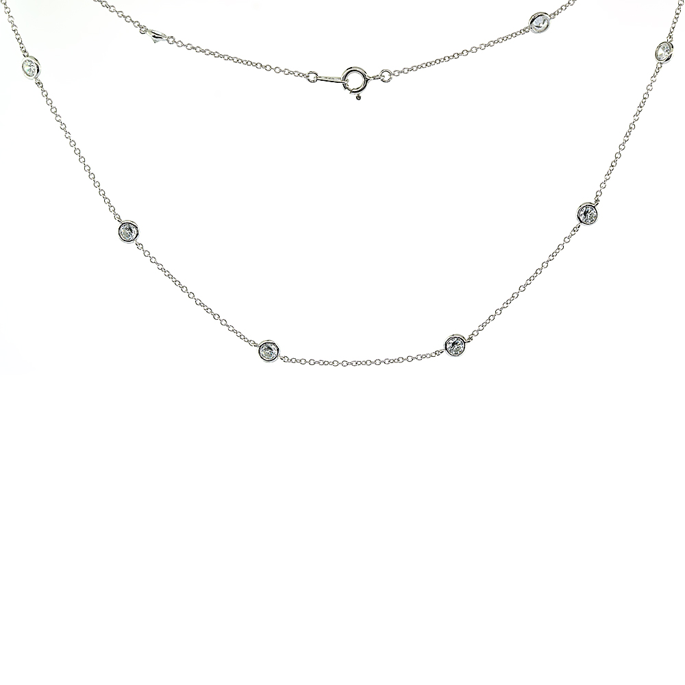 Sterling Silver Cubic Zirconia 4mm 'Diamond By The Yard' Necklace, 16, 18, 20, 22, 24, 36, 40 inches long