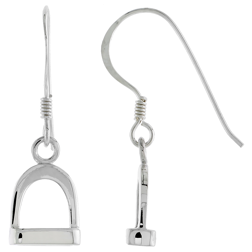 Sterling Silver Stirrup Earrings Flawless Polished finish, 9/16 inch long
