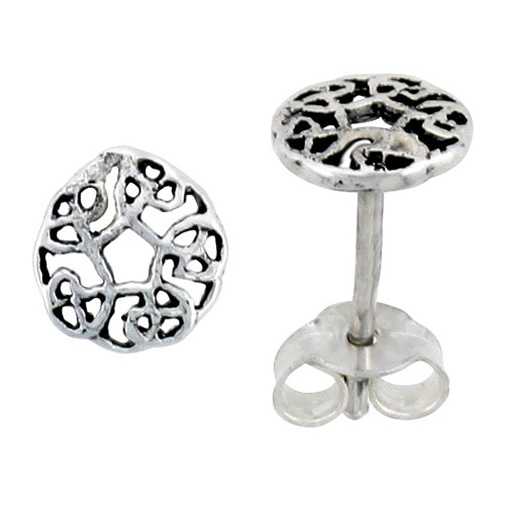 STERLING SILVER CELTIC KNOT STUD EARRINGS 1/4 INCH