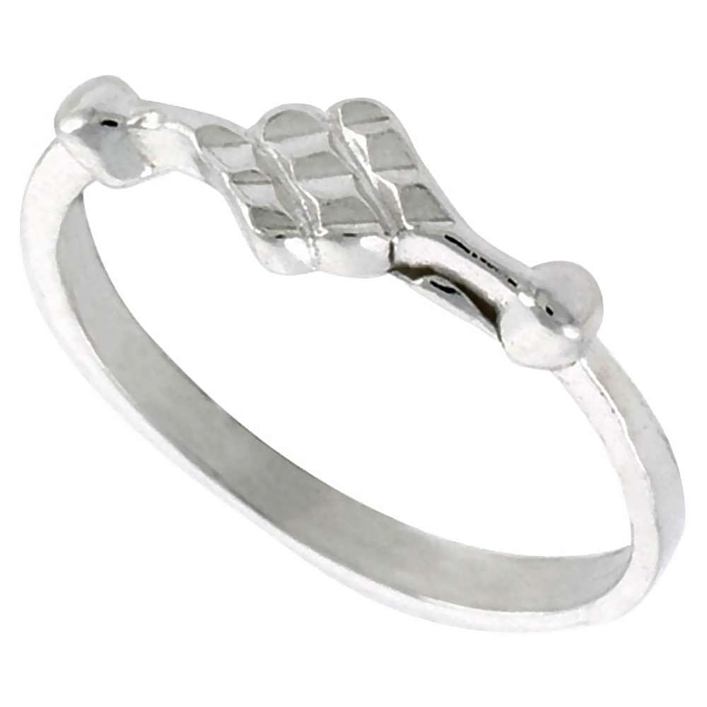 STERLING SILVER FREEFORM RING POLISHED FINISH 3/16 INCH WIDE, SIZES 6 - 9