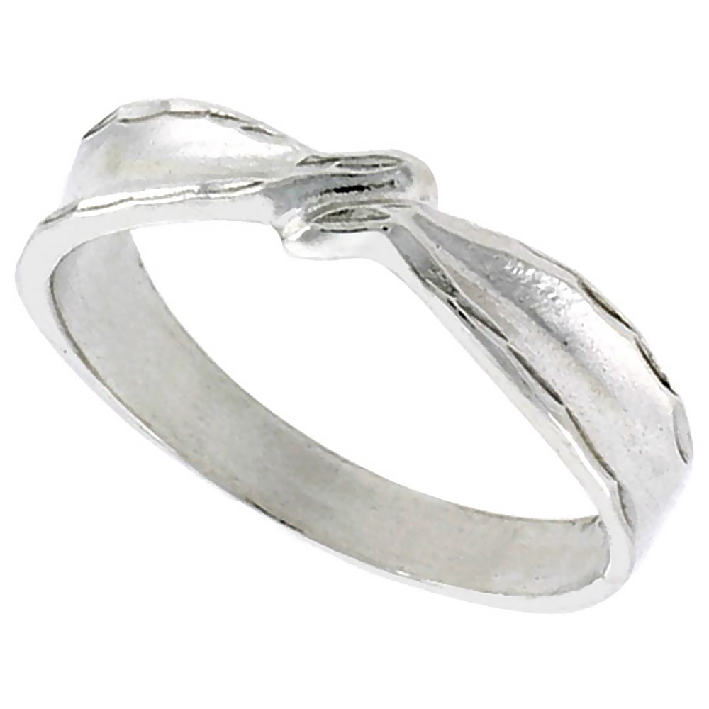 STERLING SILVER FREEFORM RING POLISHED FINISH 3/16 INCH WIDE SIZES 6-9