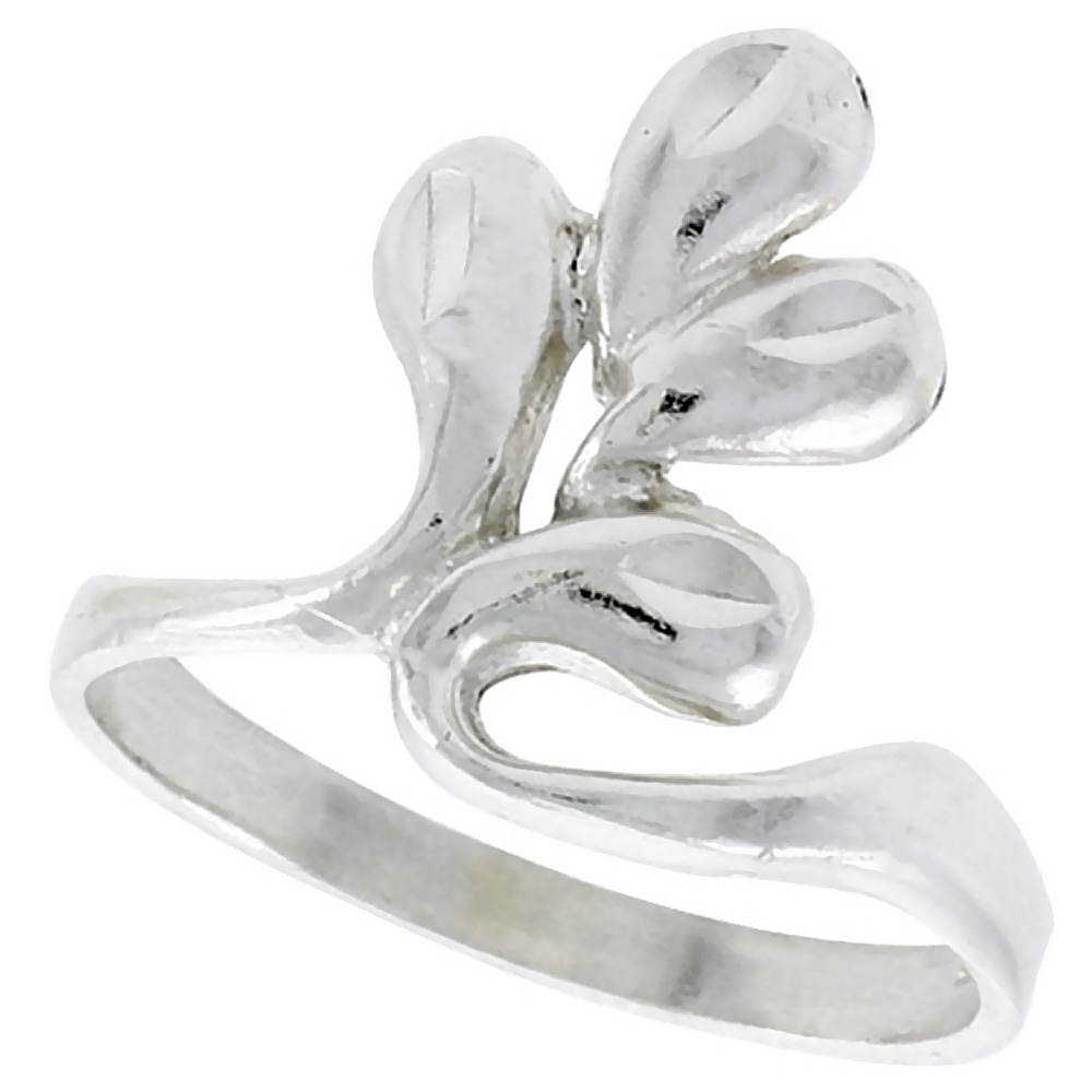STERLING SILVER FREEFORM RING POLISHED FINISH 5/8 INCH WIDE, SIZES 6 - 9