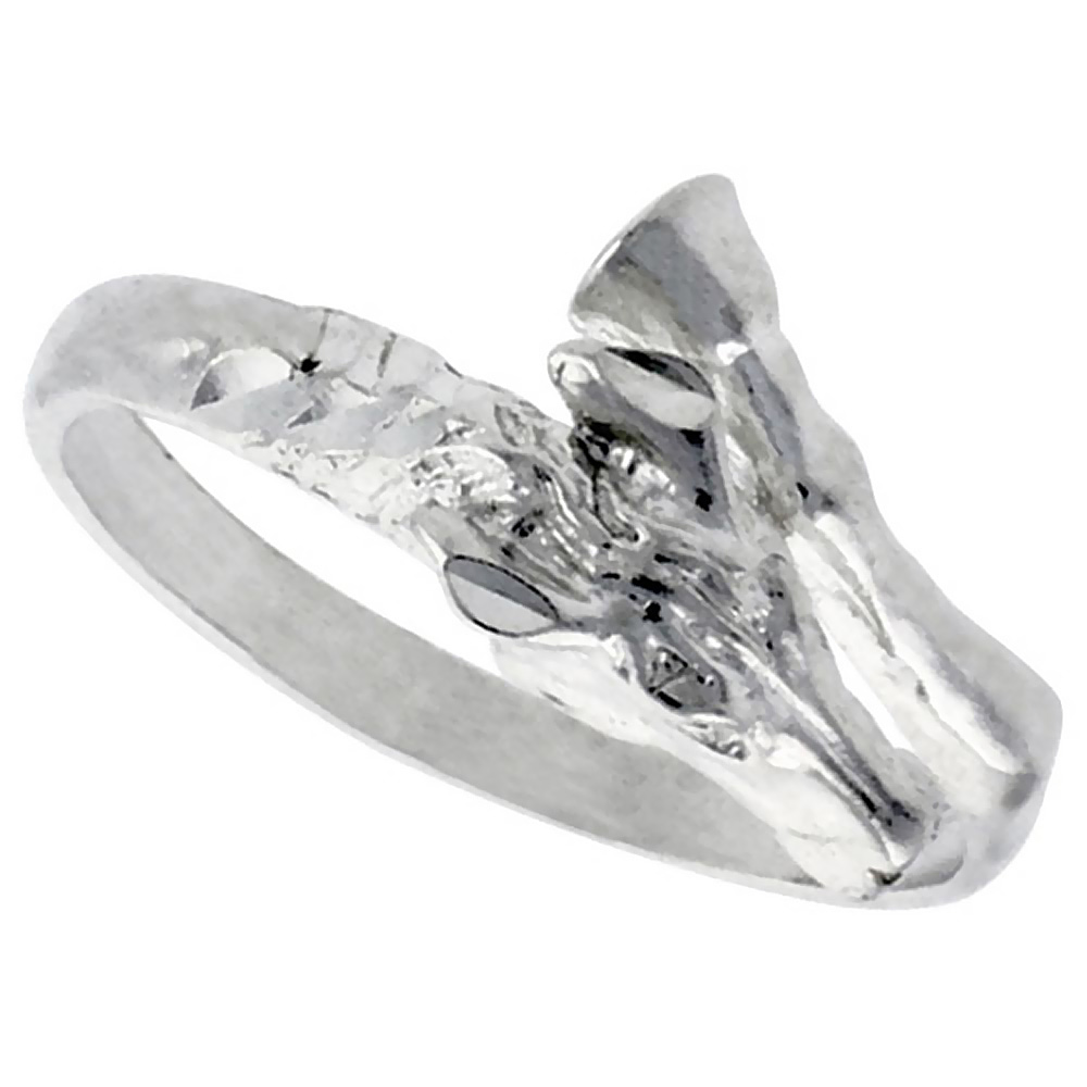 STERLING SILVER HORSE RING POLISHED FINISH 3/8 INCH WIDE, SIZES 6 - 9,