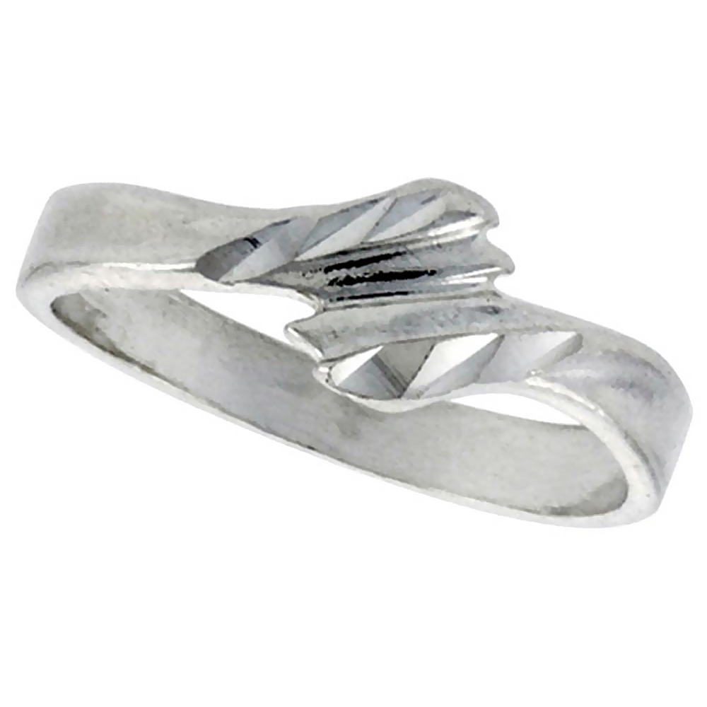 STERLING SILVER FREEFORM RING POLISHED FINISH 1/4 INCH WIDE, SIZES 6 - 9