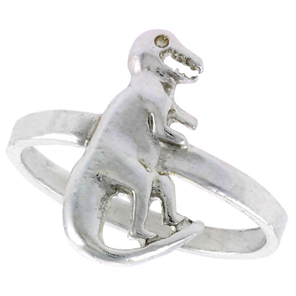 Sterling Silver T Rex Dinosaur Ring Dinosaur Ring 5/8 inch wide sizes 6-9