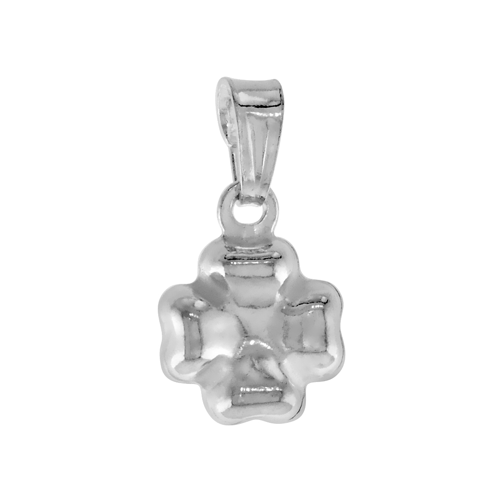 STERLING SILVER TEENY CROSS PENDANT HOLLOW ITALY 1/4 INCH (7 MM) TALL NO CHAIN