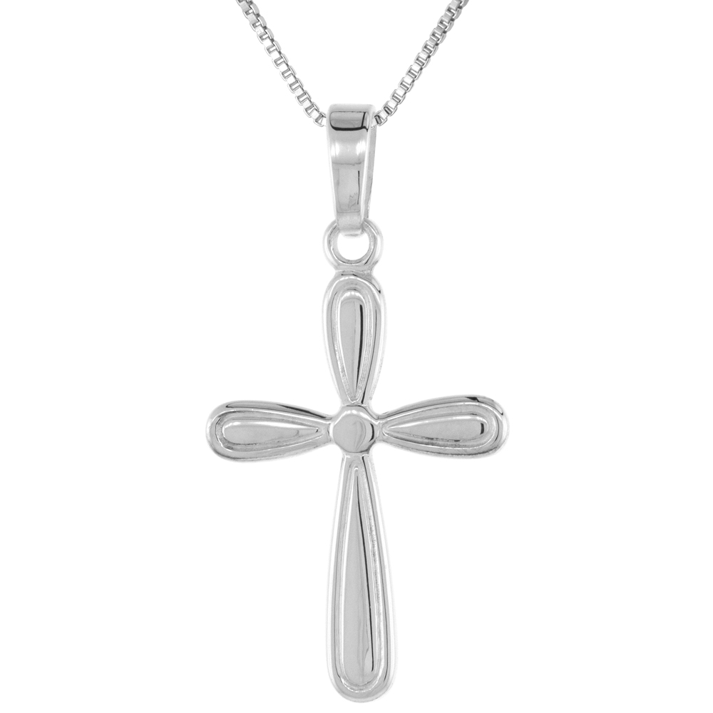 Sterling Silver Cross Pendant, 1 inch long