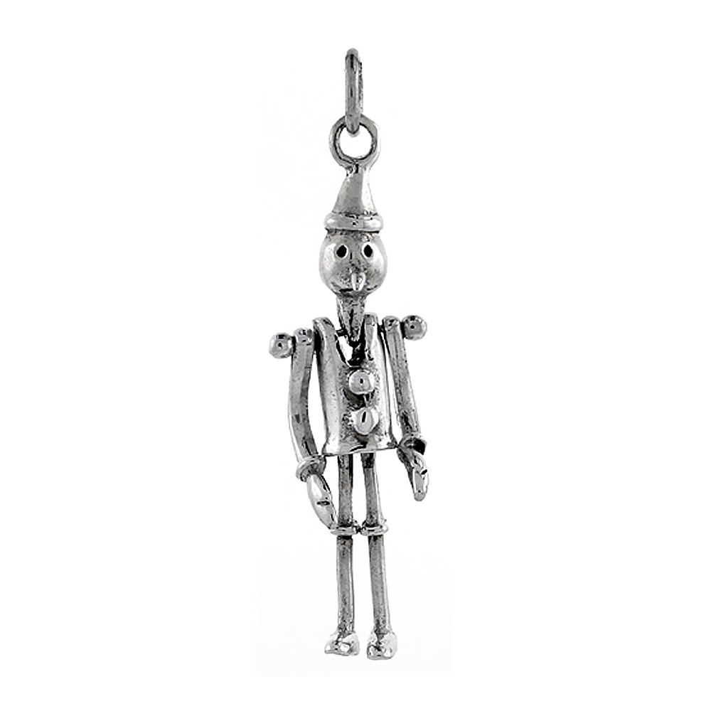 STERLING SILVER HIGH POLISHED MOVABLE TIN MAN PENDANT