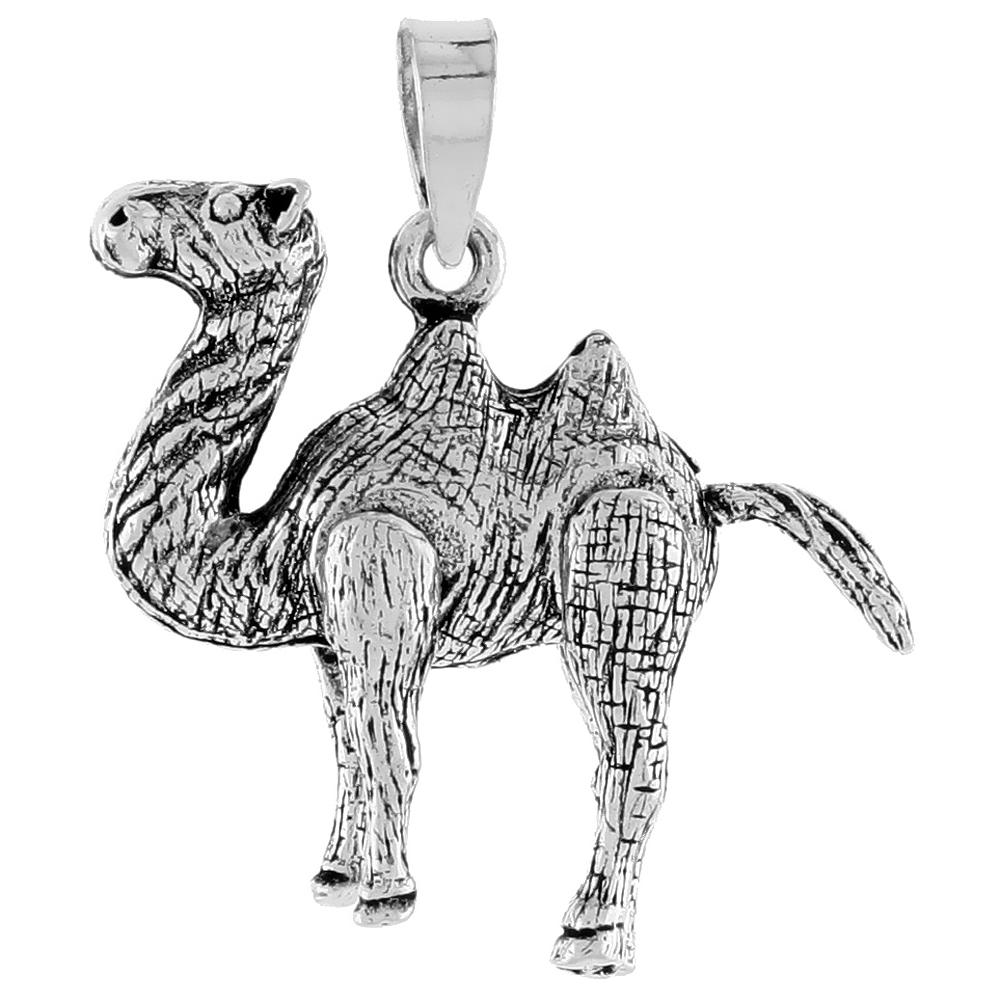Sterling Silver Movable Camel Pendant 15/16 inch long