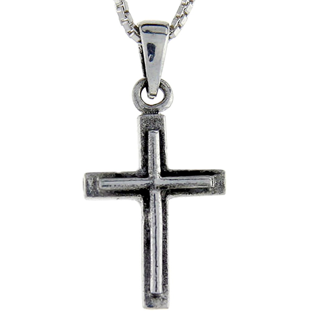 STERLING SILVER CROSS PENDANT 1 INCH TALL