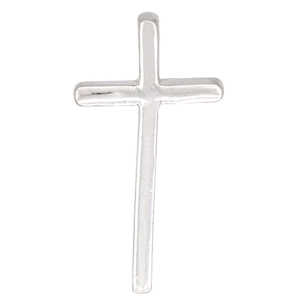 24MM STERLING SILVER PLAIN CROSS SLIDE PENDANT HIDDEN BALE 1 INCH TALL