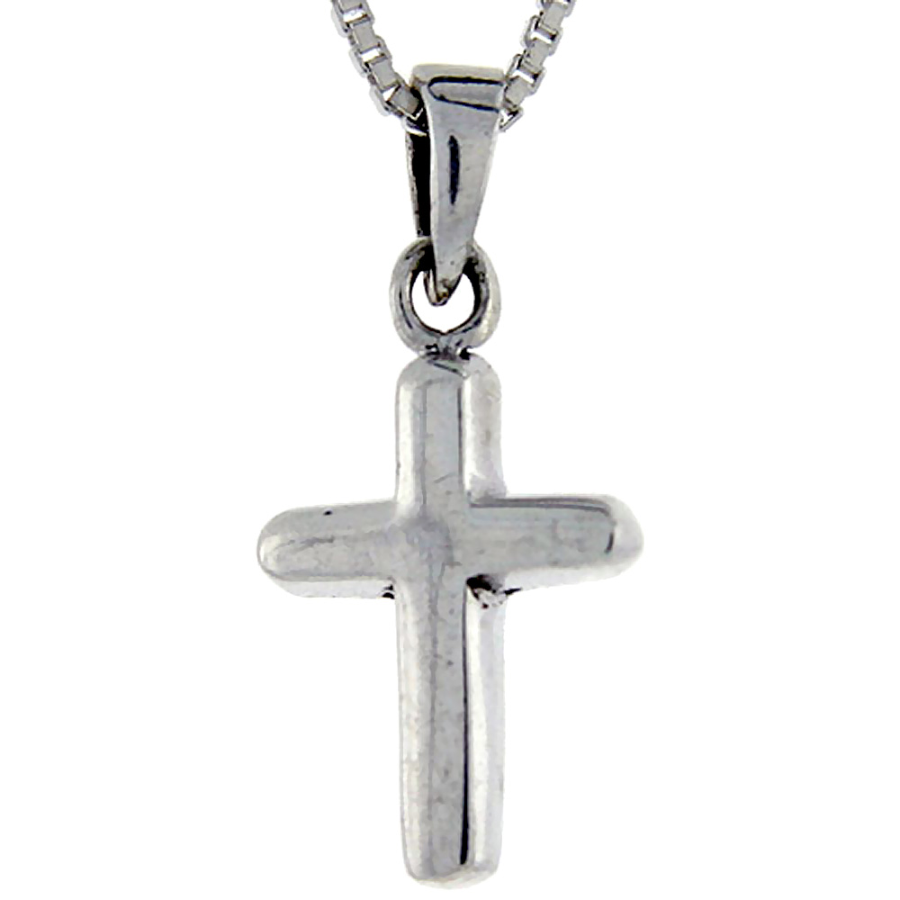 19MM STERLING SILVER SMALL CROSS PENDANT 3/4 INCH TALL