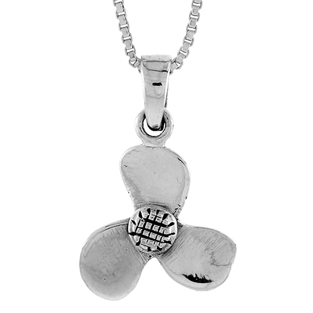 STERLING SILVER BOAT PROPELLER PENDANT 1/2 INCH