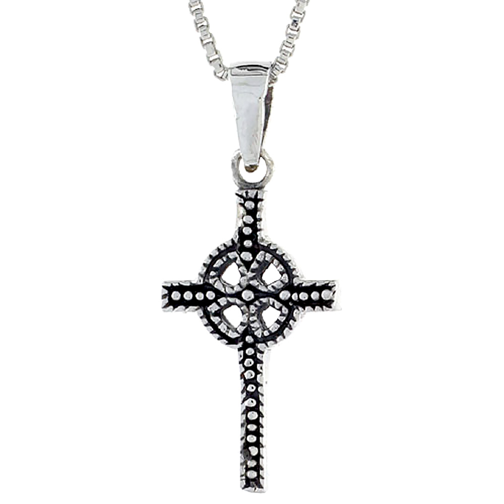SMALL STERLING SILVER KILLAMERY CELTIC CROSS PENDANT 3/4 INCH