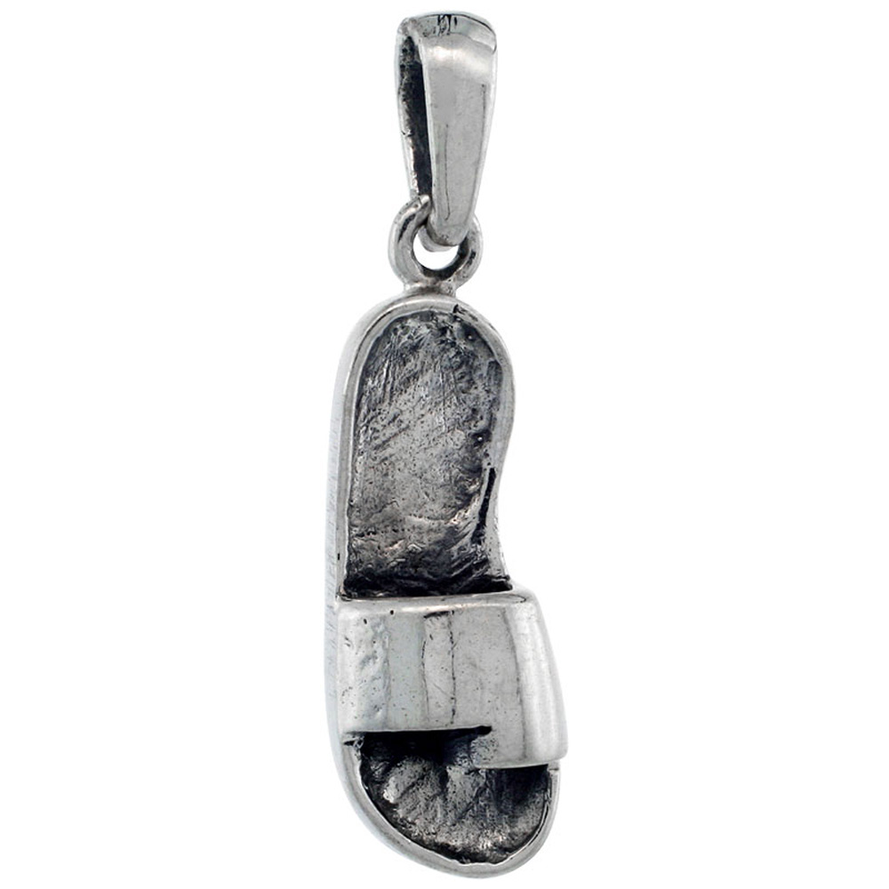 STERLING SILVER SANDAL PENDANT 7/8 INCH TALL
