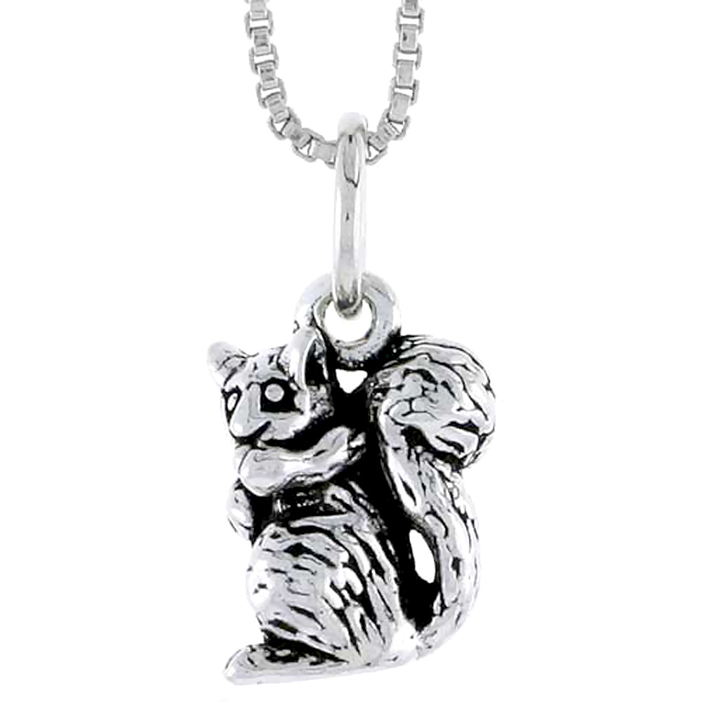 STERLING SILVER SQUIRREL CHARM 1/2 INCH TALL