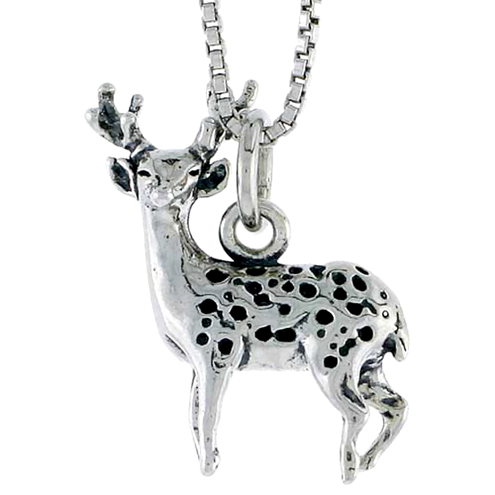 STERLING SILVER BUCK (MALE DEER) CHARM 3/4 INCH TALL