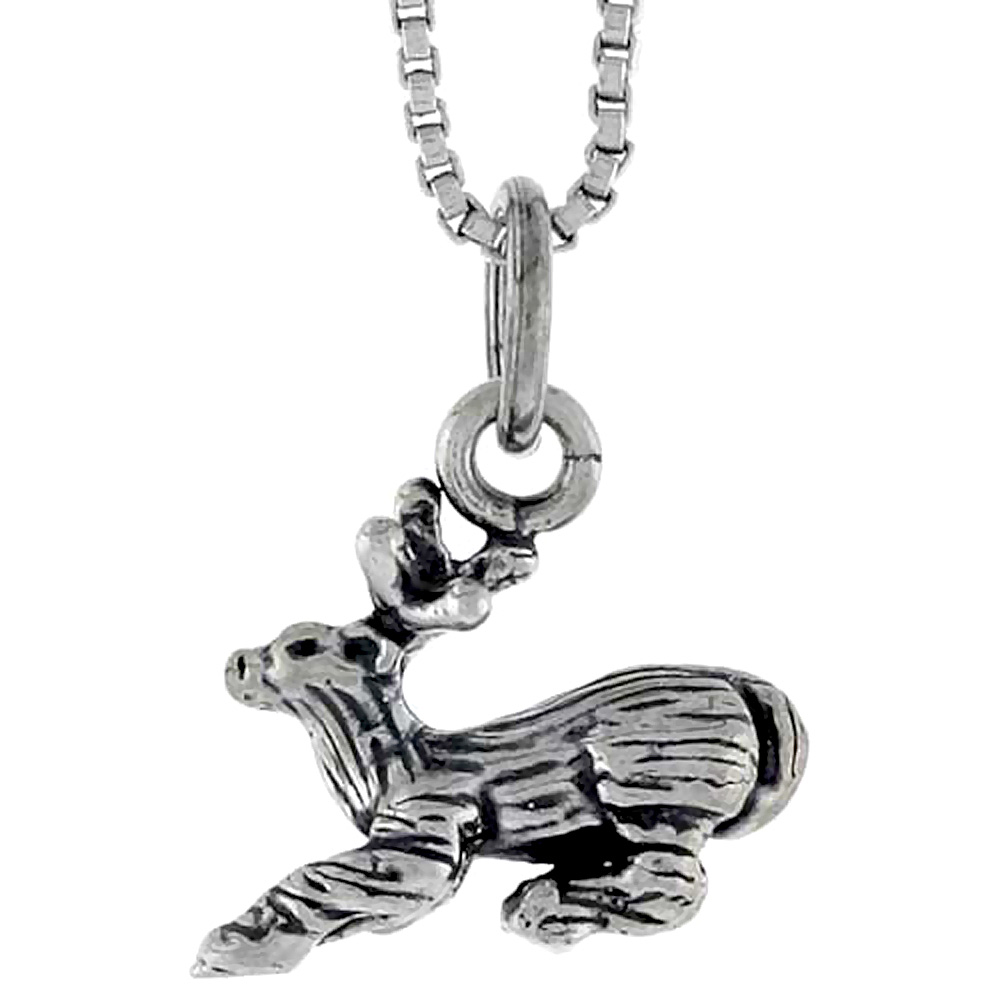 STERLING SILVER DEER CHARM 1/2 INCH WIDE