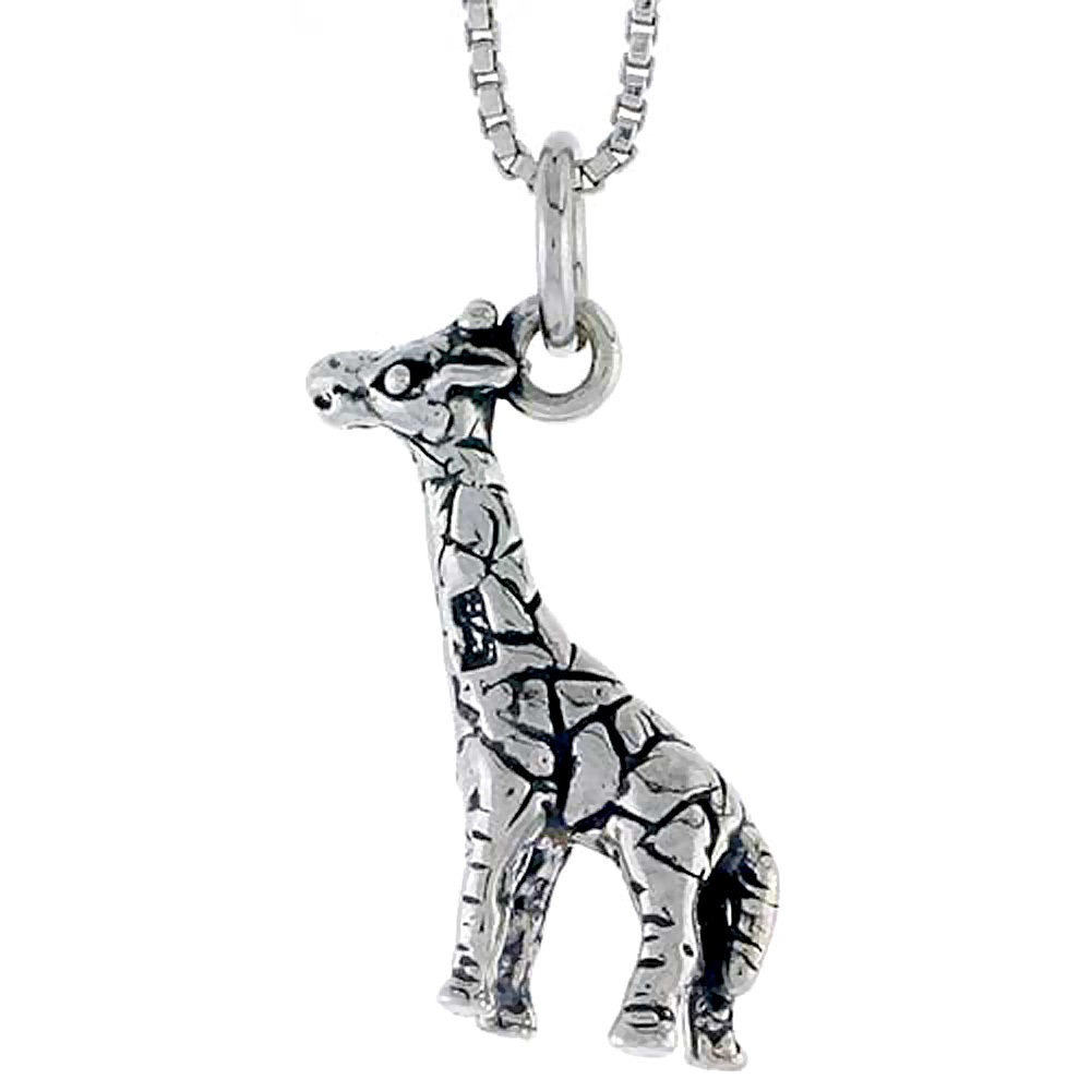 STERLING SILVER GIRAFFE CHARM 3/4 INCH TALL