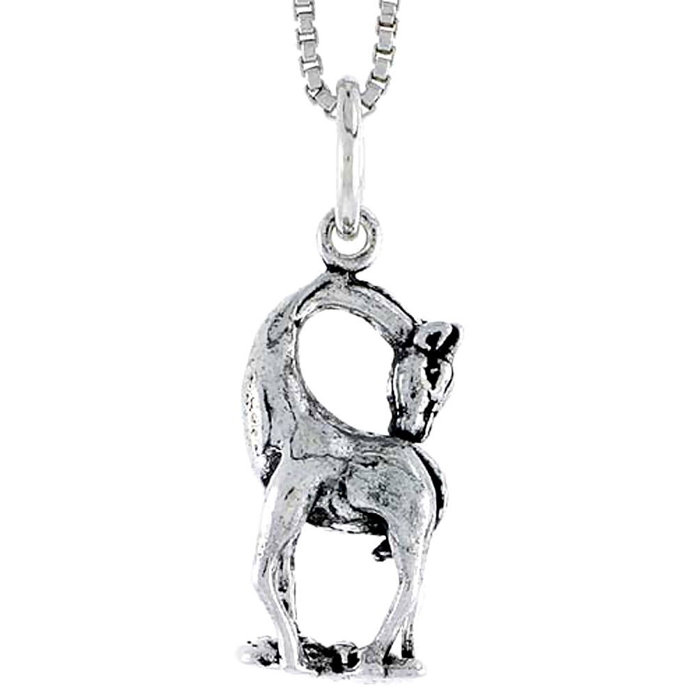 STERLING SILVER GIRAFFE CHARM 3/4 INCH TALL