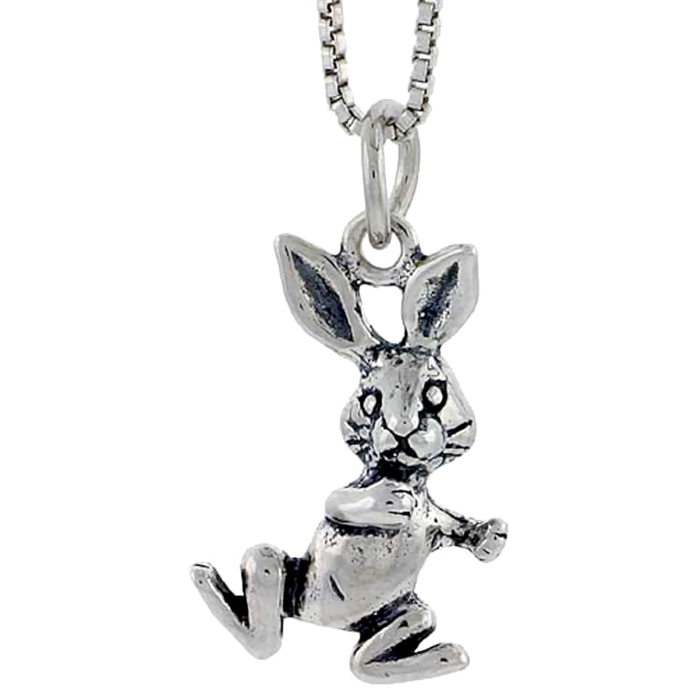 STERLING SILVER BUNNY CHARM 3/4 INCH TALL