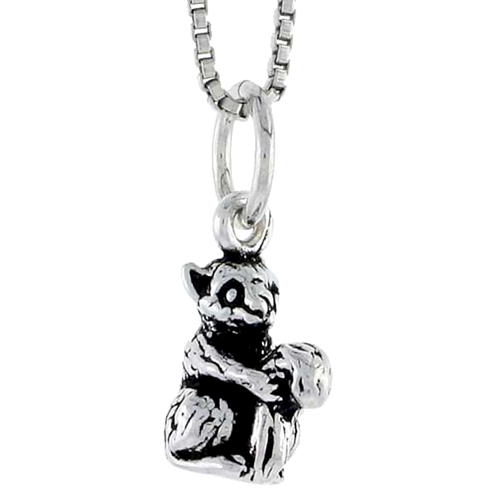 STERLING SILVER SQUIRREL CHARM 1/2 INCH TALL