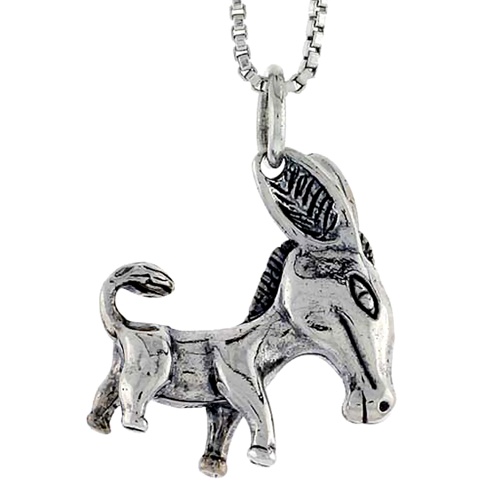 STERLING SILVER DONKEY CHARM 3/4 INCH TALL