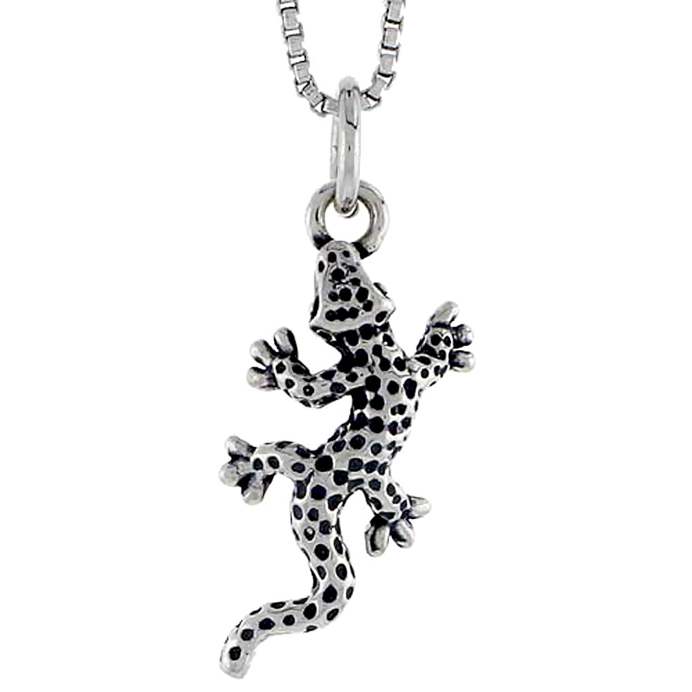 STERLING SILVER SALAMANDER CHARM 3/4 INCH TALL