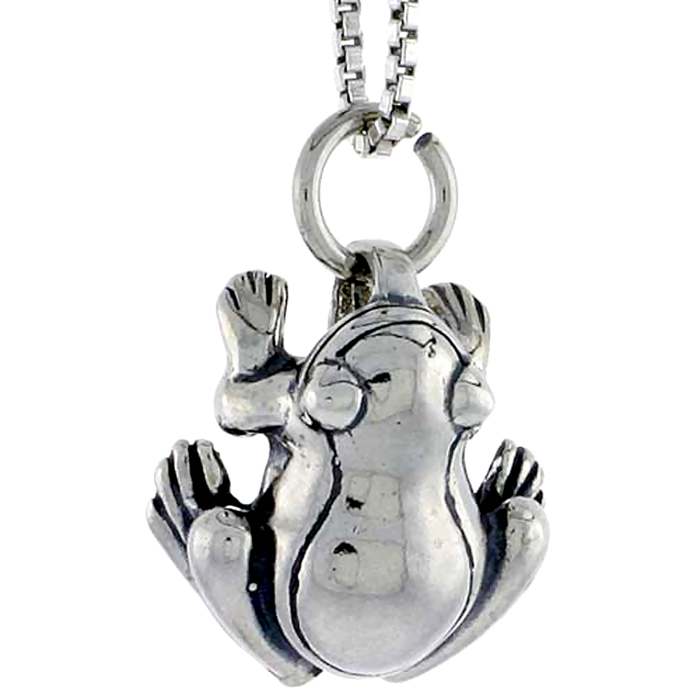 STERLING SILVER FROG CHARM 1/2 INCH TALL